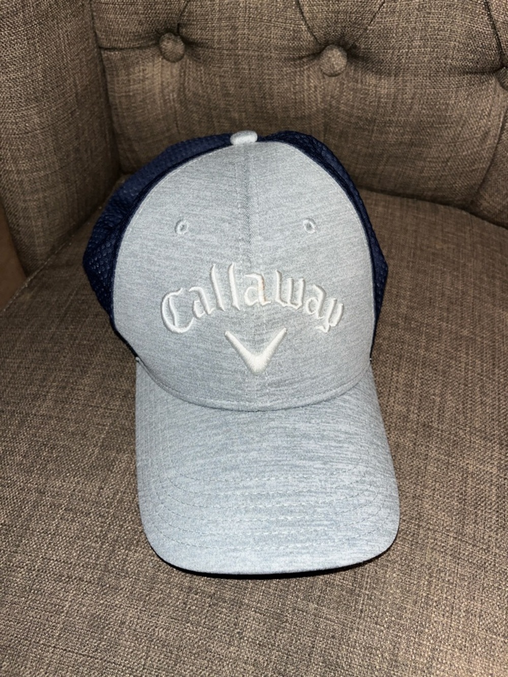 Callaway Grey Front with Navy Mesh Back Golf Cap men's L/XL